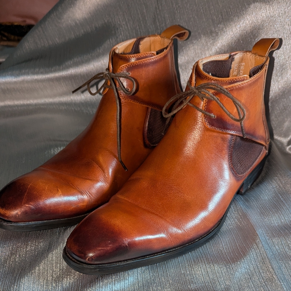 Masion Forte Falcon Plain Toe Leather Chukka Boots Men's Size 11